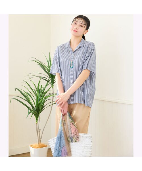 missel / ミゼール シャツ・ブラウス | 【洗える・3Lサイズあり】ストライプワイドシャツ | 詳細4