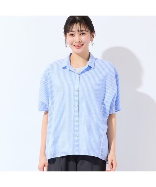 missel / ミゼール シャツ・ブラウス | 【洗える・3Lサイズあり】ストライプワイドシャツ | 詳細8