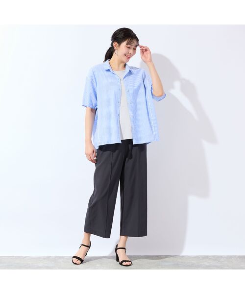 missel / ミゼール シャツ・ブラウス | 【洗える・3Lサイズあり】ストライプワイドシャツ | 詳細14