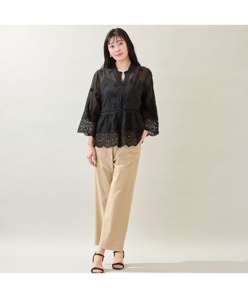 missel / ミゼール シャツ・ブラウス | 【洗える・M～3Lサイズ】レース刺繍ブラウス | 詳細13