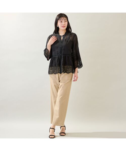 missel / ミゼール シャツ・ブラウス | 【洗える・M～3Lサイズ】レース刺繍ブラウス | 詳細15