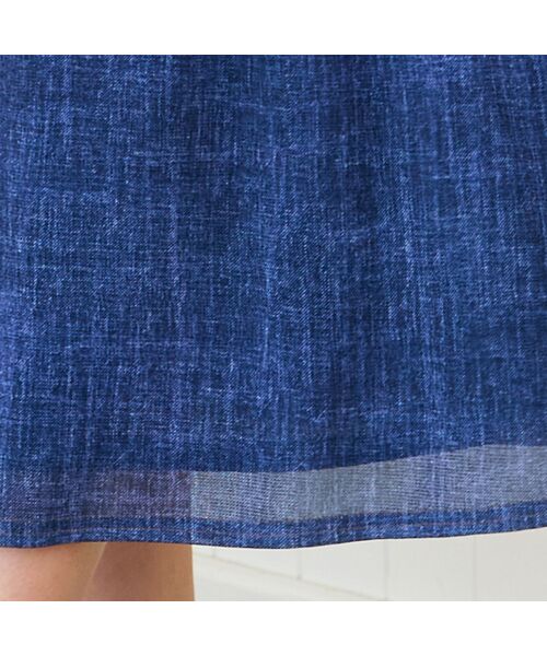 missel / ミゼール ミニ・ひざ丈スカート | 【洗える・セットアップ可・3Lサイズあり】チュールデニムフレアスカート | 詳細2