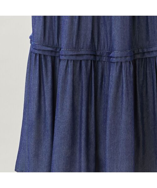 missel / ミゼール ミニ・ひざ丈スカート | 【洗える・M～3Lサイズ】ティアードスカート（ネイビー） | 詳細5