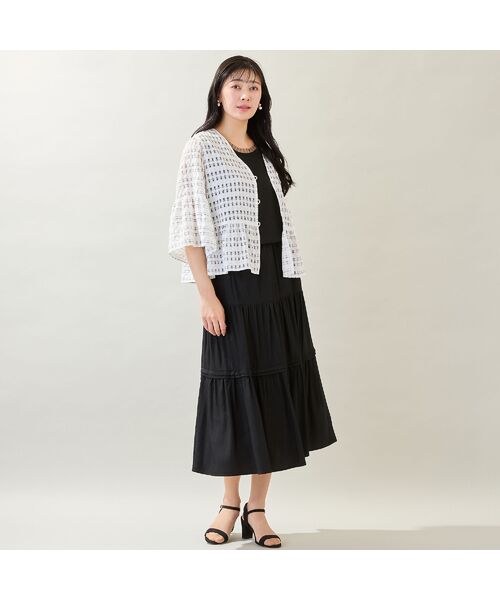 missel / ミゼール ミニ・ひざ丈スカート | 【洗える・M～3Lサイズ】ティアードスカート（ブラック） | 詳細10