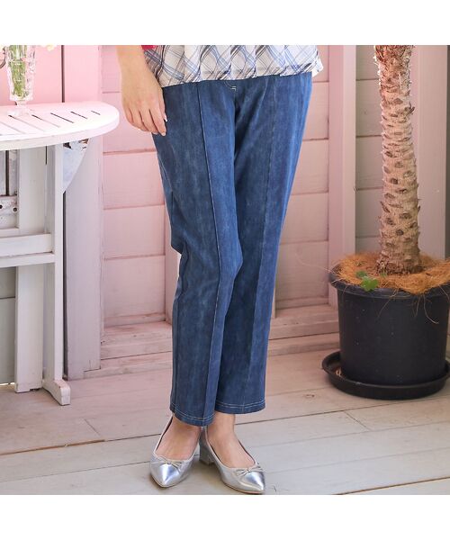 missel / ミゼール その他パンツ | 【定番人気・洗える・L～4Lサイズ】オールゴムストレッチパンツ（ダークブルー）