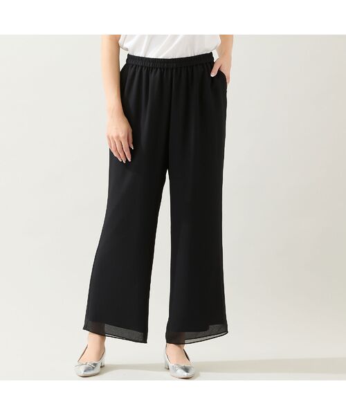 missel / ミゼール その他パンツ | 【人気追加・洗える・L～4Lサイズ】ジョーゼットセミワイドパンツ | 詳細1
