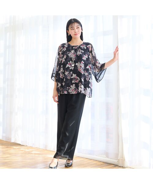 missel / ミゼール その他パンツ | 【人気追加・洗える・L～4Lサイズ】ジョーゼットセミワイドパンツ | 詳細12