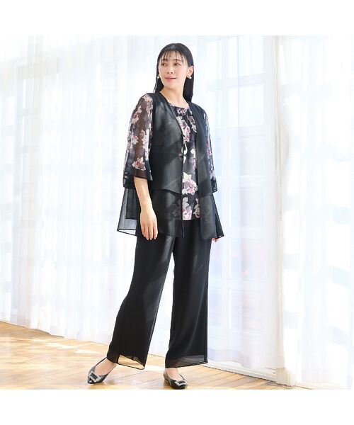 missel / ミゼール その他パンツ | 【人気追加・洗える・L～4Lサイズ】ジョーゼットセミワイドパンツ | 詳細13