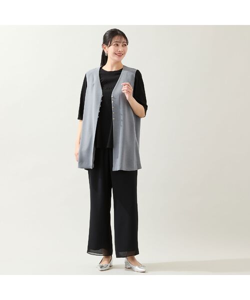 missel / ミゼール その他パンツ | 【人気追加・洗える・L～4Lサイズ】ジョーゼットセミワイドパンツ | 詳細6