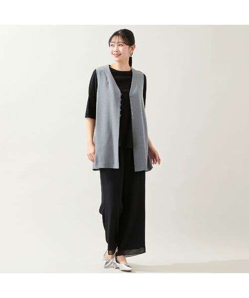 missel / ミゼール その他パンツ | 【人気追加・洗える・L～4Lサイズ】ジョーゼットセミワイドパンツ | 詳細7