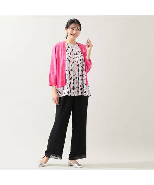 missel / ミゼール その他パンツ | 【人気追加・洗える・L～4Lサイズ】ジョーゼットセミワイドパンツ | 詳細8