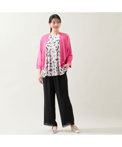 missel / ミゼール その他パンツ | 【人気追加・洗える・L～4Lサイズ】ジョーゼットセミワイドパンツ | 詳細9