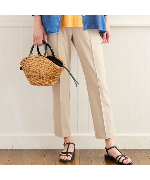 missel / ミゼール ショート・ハーフ・半端丈パンツ | 【洗える・快適ストレッチ・L～4Lサイズ】美脚テーパードパンツ（ベージュ）
