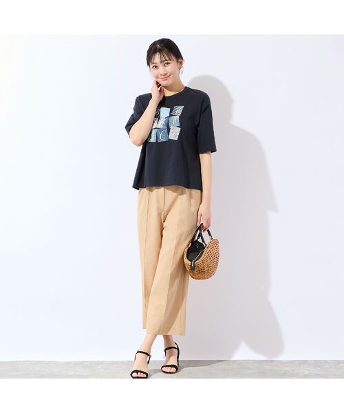 missel / ミゼール ショート・ハーフ・半端丈パンツ | 【洗える・清涼快適素材・セットアップ可・L～4Lサイズ】ワイドクロップドパンツ | 詳細6