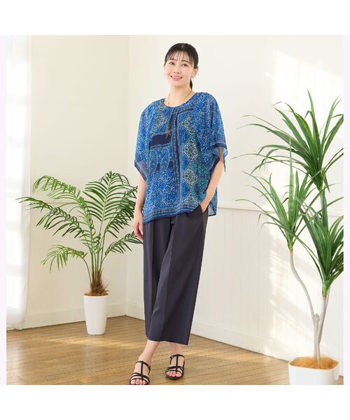 missel / ミゼール ショート・ハーフ・半端丈パンツ | 【洗える・清涼快適素材・セットアップ可・L～4Lサイズ】ワイドクロップドパンツ | 詳細14