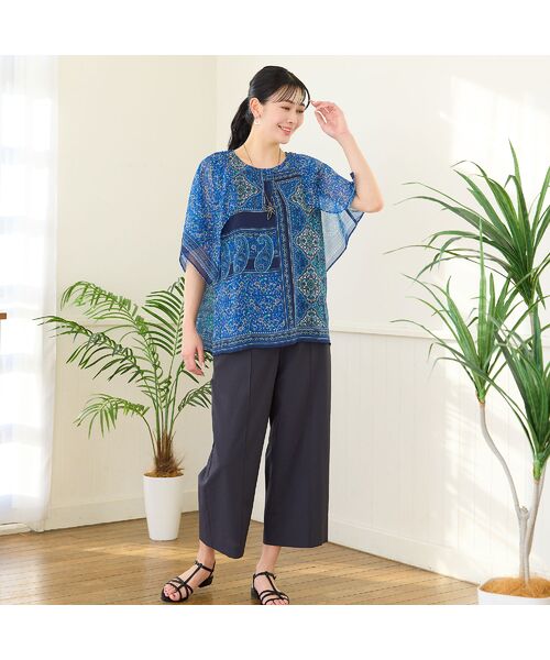 missel / ミゼール ショート・ハーフ・半端丈パンツ | 【洗える・清涼快適素材・セットアップ可・L～4Lサイズ】ワイドクロップドパンツ | 詳細15