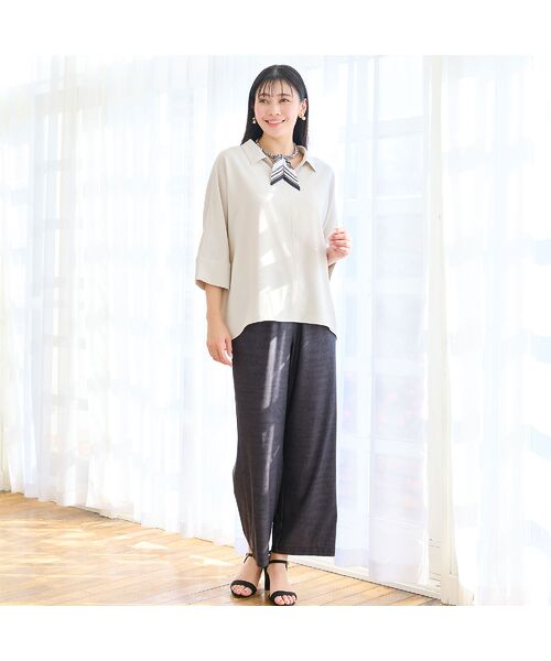 missel / ミゼール その他パンツ | 【洗える・日本製・L～4Lサイズ】カリグラフィープリントパンツ | 詳細3