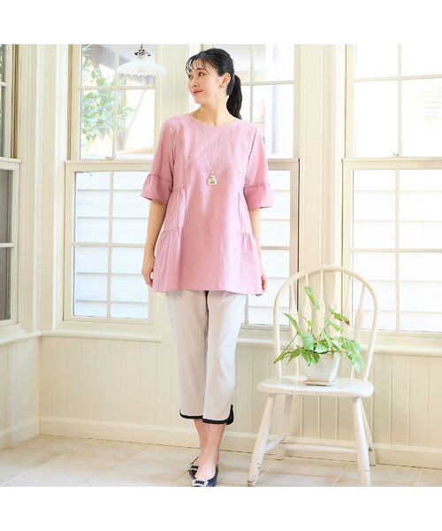 missel / ミゼール ショート・ハーフ・半端丈パンツ | 【洗える・接触冷感・M～3Lサイズ】ヘムパイピングクロップドパンツ | 詳細8