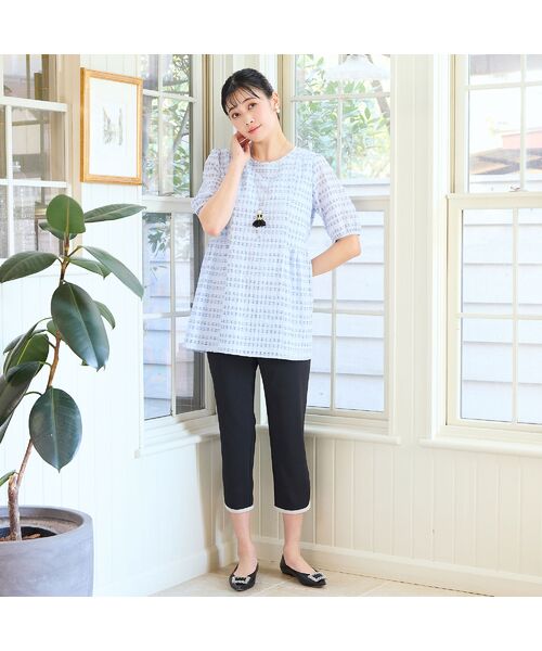 missel / ミゼール ショート・ハーフ・半端丈パンツ | 【洗える・接触冷感・M～3Lサイズ】ヘムパイピングクロップドパンツ | 詳細14