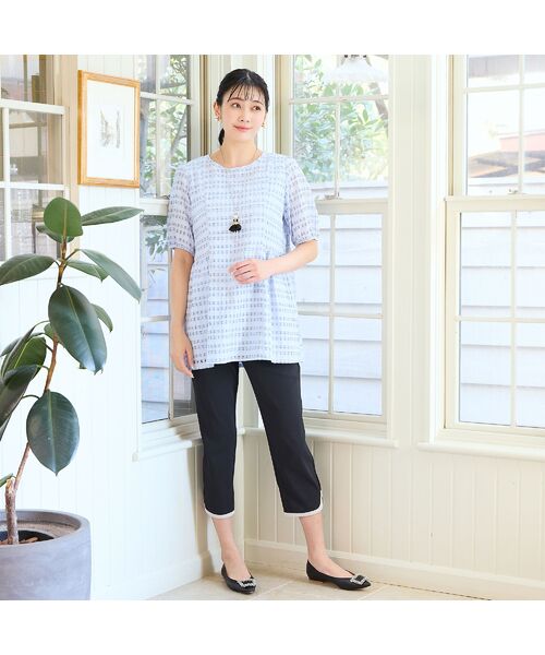 missel / ミゼール ショート・ハーフ・半端丈パンツ | 【洗える・接触冷感・M～3Lサイズ】ヘムパイピングクロップドパンツ | 詳細15