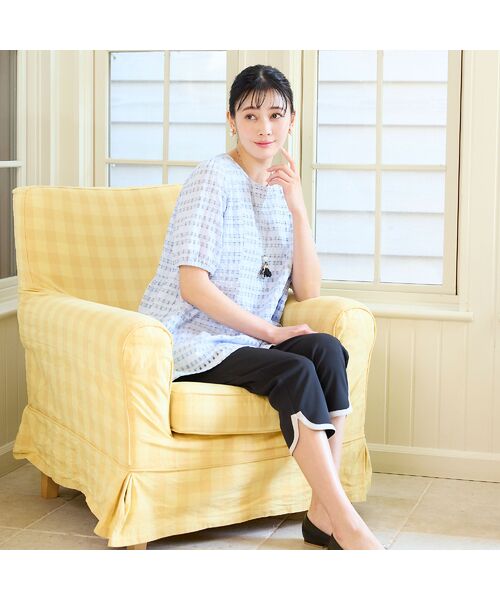 missel / ミゼール ショート・ハーフ・半端丈パンツ | 【洗える・接触冷感・M～3Lサイズ】ヘムパイピングクロップドパンツ | 詳細16