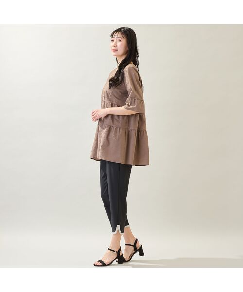 missel / ミゼール ショート・ハーフ・半端丈パンツ | 【洗える・接触冷感・M～3Lサイズ】ヘムパイピングクロップドパンツ | 詳細18