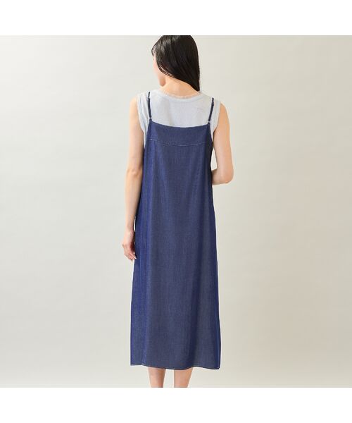 missel / ミゼール ミニ丈・ひざ丈ワンピース | 【洗える・体型カバー・M～3Lサイズ】レーストリムキャミワンピース（ネイビー） | 詳細5