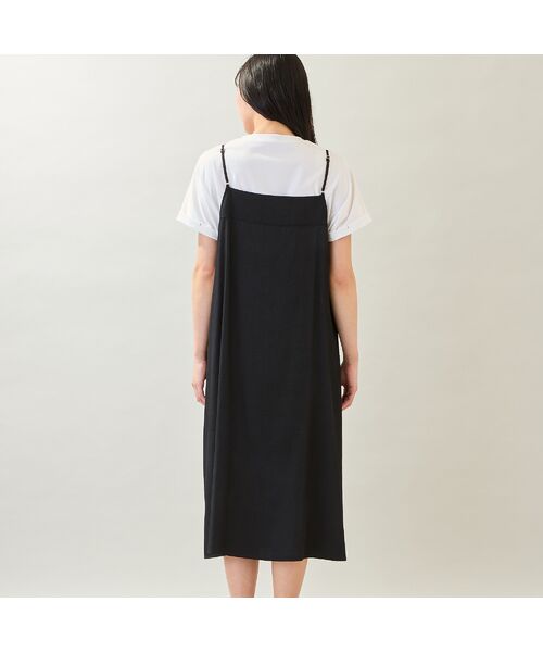 missel / ミゼール ミニ丈・ひざ丈ワンピース | 【洗える・体型カバー・M～3Lサイズ】レーストリムキャミワンピース（ブラック） | 詳細2