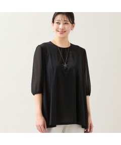 missel / ミゼール カットソー | 【洗える・日本製・L～4Lサイズ】ジョーゼットパフスリーブトップス