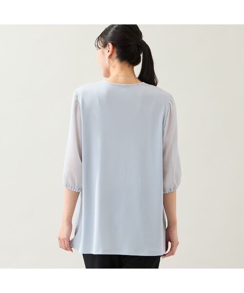 missel / ミゼール カットソー | 【洗える・日本製・L～4Lサイズ】ジョーゼットパフスリーブトップス | 詳細1