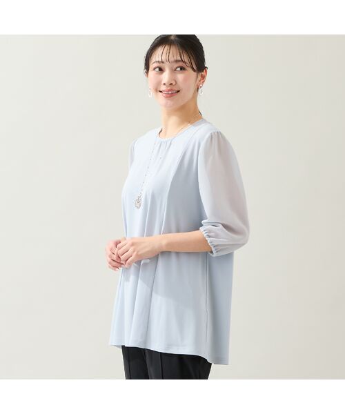 missel / ミゼール カットソー | 【洗える・日本製・L～4Lサイズ】ジョーゼットパフスリーブトップス | 詳細2