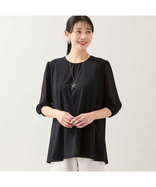 missel / ミゼール カットソー | 【洗える・日本製・L～4Lサイズ】ジョーゼットパフスリーブトップス | 詳細10