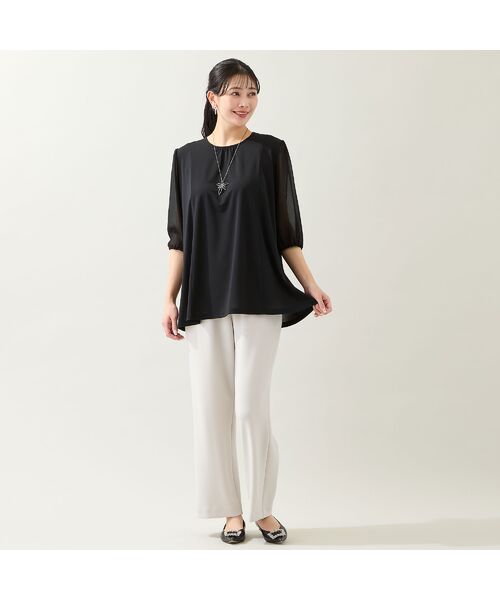 missel / ミゼール カットソー | 【洗える・日本製・L～4Lサイズ】ジョーゼットパフスリーブトップス | 詳細11