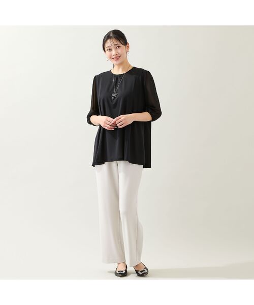 missel / ミゼール カットソー | 【洗える・日本製・L～4Lサイズ】ジョーゼットパフスリーブトップス | 詳細12