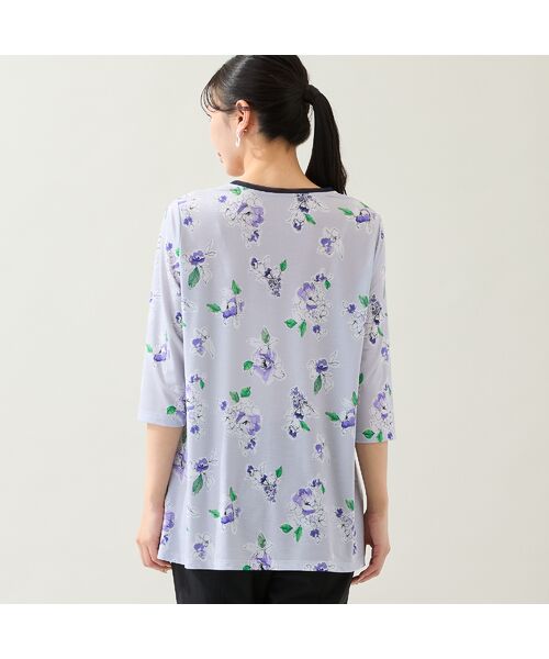 missel / ミゼール カットソー | 【洗える・日本製・L～4Lサイズ】フラワーフレアチュニック | 詳細1