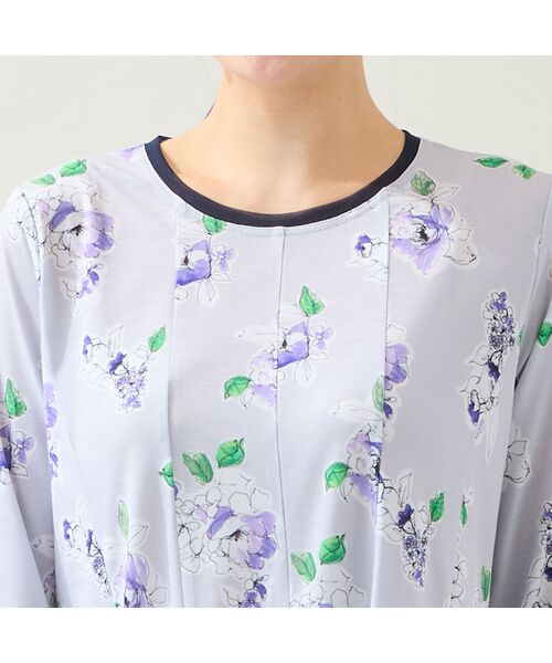 missel / ミゼール カットソー | 【洗える・日本製・L～4Lサイズ】フラワーフレアチュニック | 詳細3