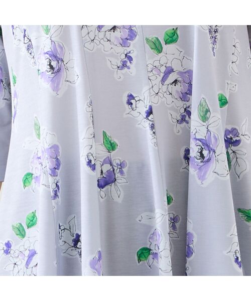 missel / ミゼール カットソー | 【洗える・日本製・L～4Lサイズ】フラワーフレアチュニック | 詳細4