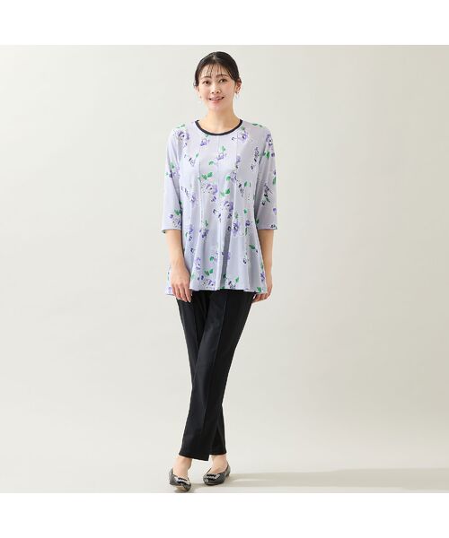 missel / ミゼール カットソー | 【洗える・日本製・L～4Lサイズ】フラワーフレアチュニック | 詳細6