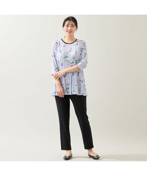 missel / ミゼール カットソー | 【洗える・日本製・L～4Lサイズ】フラワーフレアチュニック | 詳細7