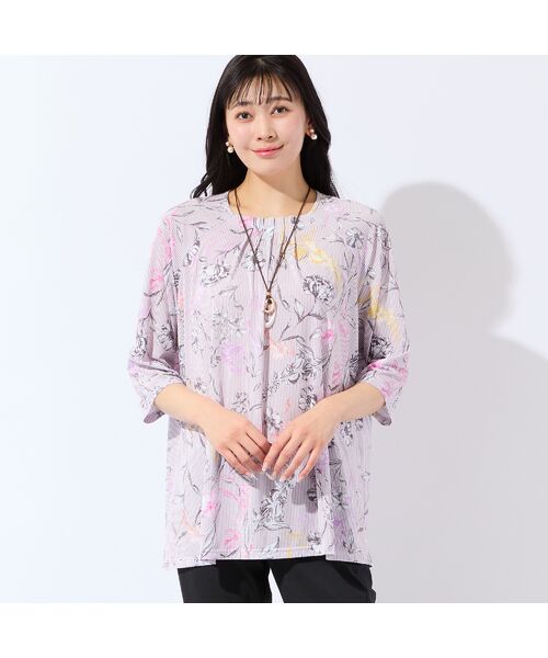 missel / ミゼール カットソー | 【洗える・日本製】ストライプフラワーチュニック | 詳細2