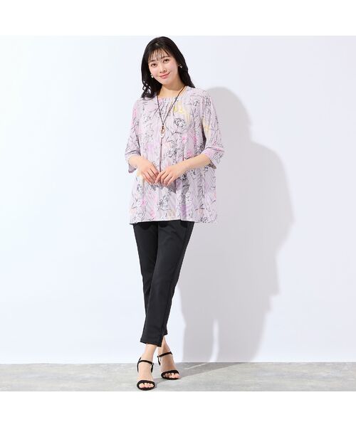 missel / ミゼール カットソー | 【洗える・日本製】ストライプフラワーチュニック | 詳細5