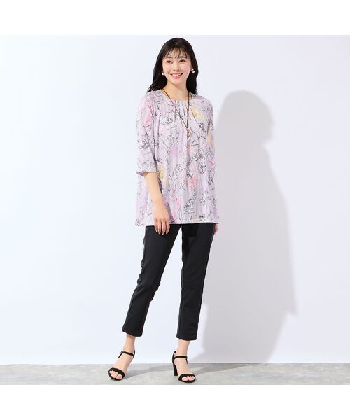 missel / ミゼール カットソー | 【洗える・日本製】ストライプフラワーチュニック | 詳細7
