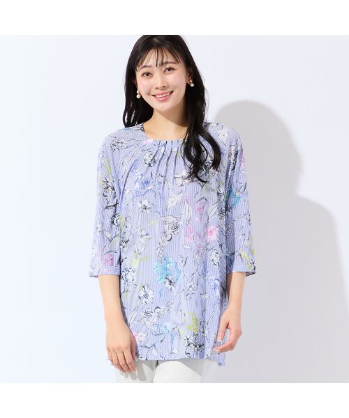 missel / ミゼール カットソー | 【洗える・日本製】ストライプフラワーチュニック | 詳細8