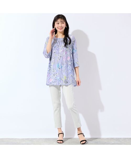missel / ミゼール カットソー | 【洗える・日本製】ストライプフラワーチュニック | 詳細11