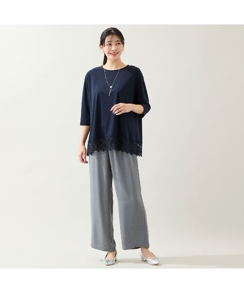 missel / ミゼール カットソー | 【洗える・L～3Lサイズ】ヘムレースカットソー | 詳細3