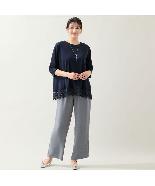 missel / ミゼール カットソー | 【洗える・L～3Lサイズ】ヘムレースカットソー | 詳細4