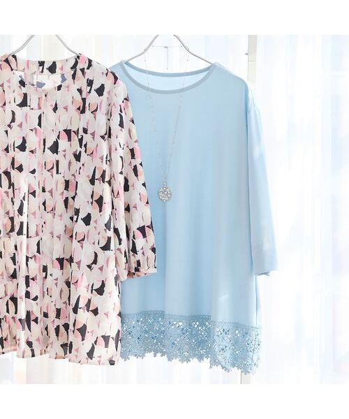 missel / ミゼール カットソー | 【洗える・L～3Lサイズ】ヘムレースカットソー | 詳細13