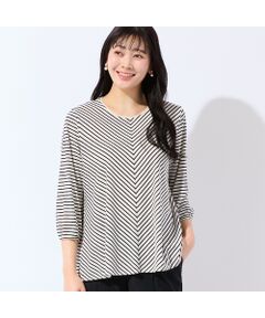 missel / ミゼール カットソー | 【洗える・接触冷感・L～4Lサイズ】Soalonスムースボーダーカットソー