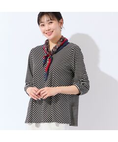 missel / ミゼール カットソー | 【洗える・接触冷感・L～4Lサイズ】Soalonスムースボーダーカットソー