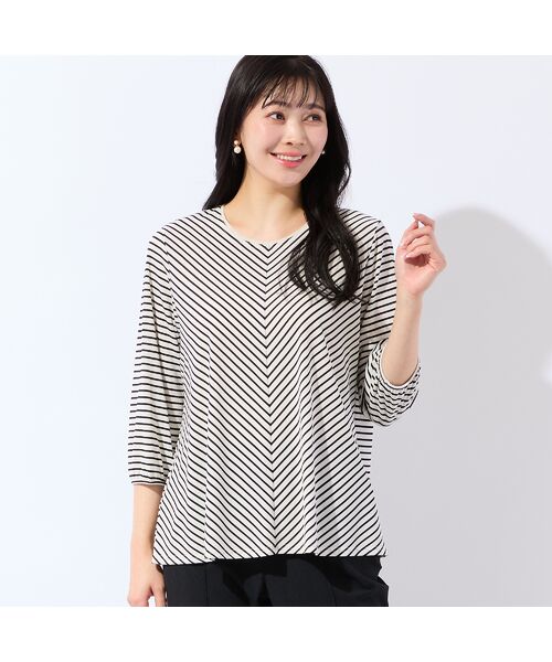 missel / ミゼール カットソー | 【洗える・接触冷感・L～4Lサイズ】Soalonスムースボーダーカットソー | 詳細2